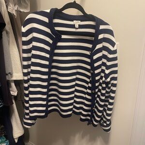 J. Crew Navy and White Striped lady jacket